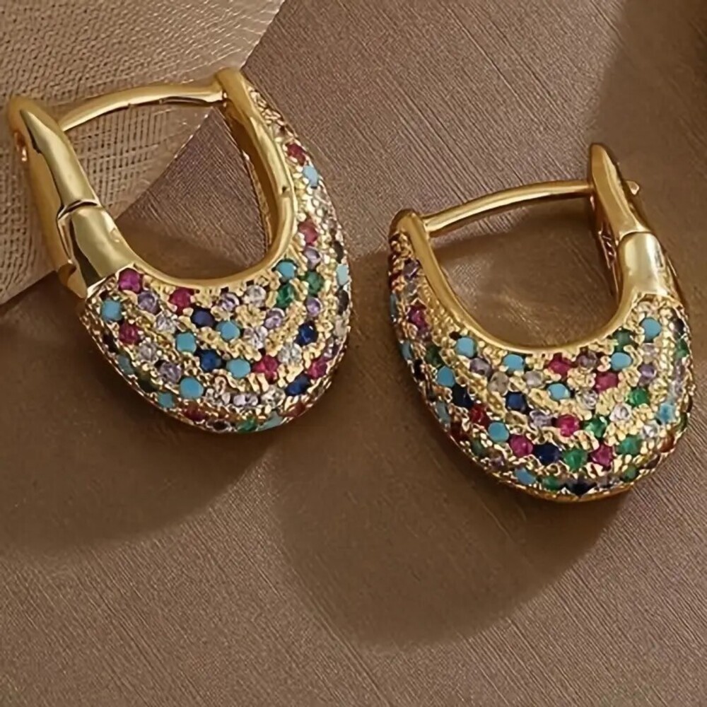 Hollow half-moon earrings finished with a sharp U bend.